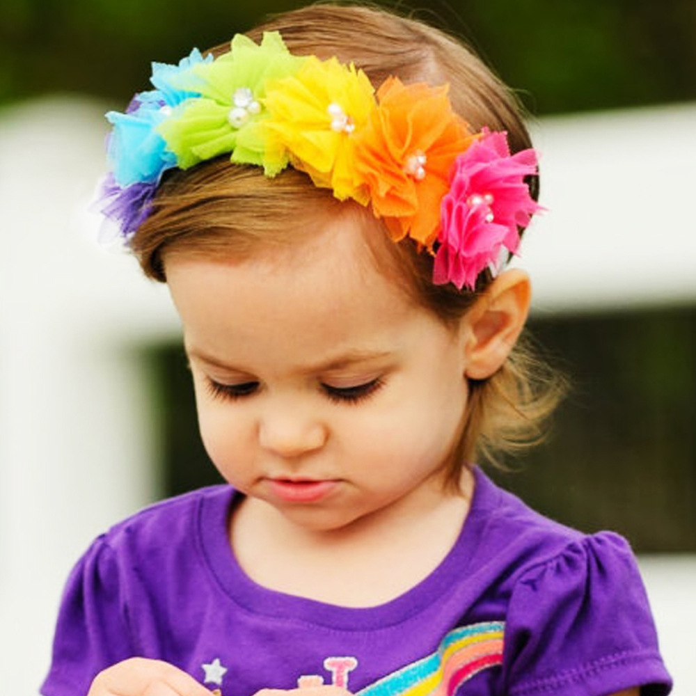 Children's rainbow elastic headband