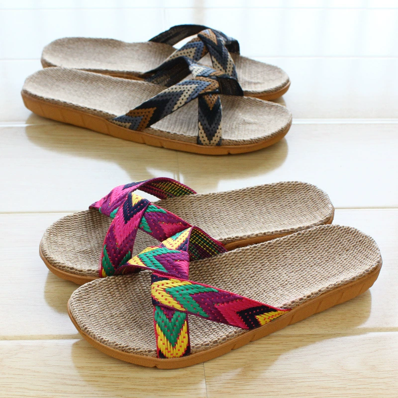 Льняные Тапочки мужская и женская домашняя обувь офисный Крытый пол летние легкие пары EVA сандалии и тапочки производители оптом