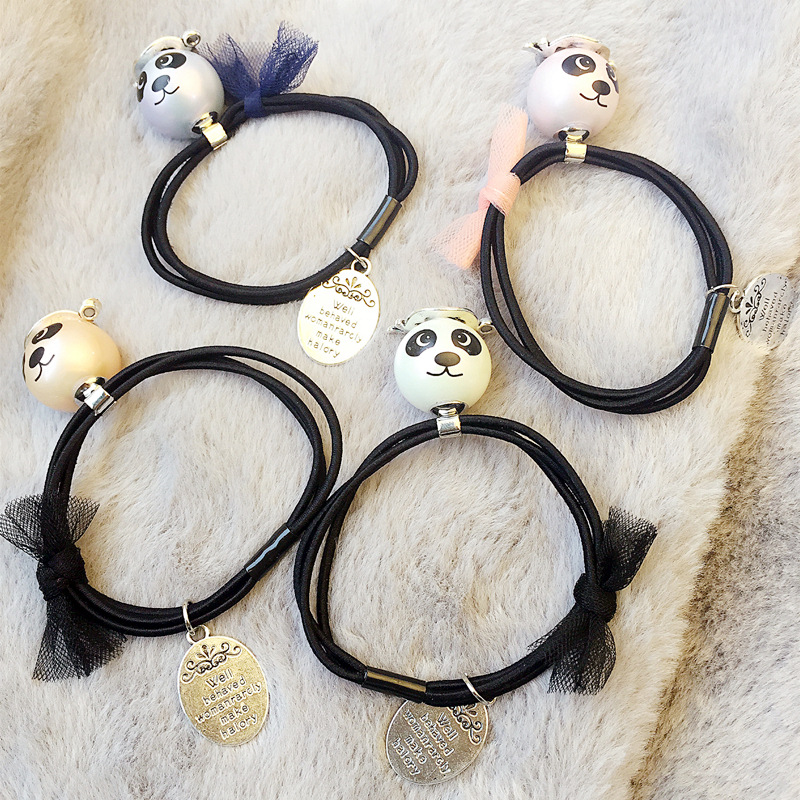 Cute Panda Hair Ring display picture 5