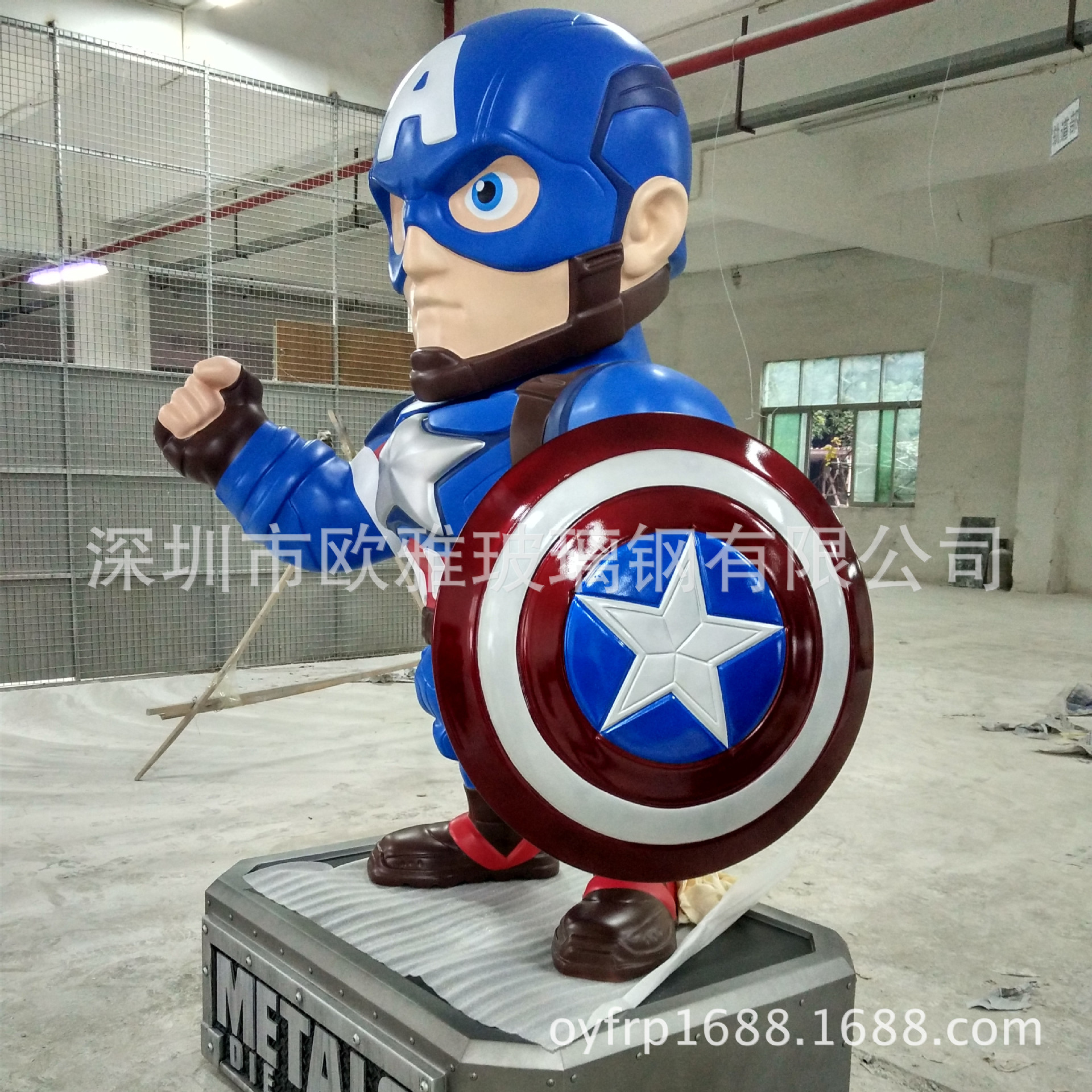 供应乐高漫威超，级英雄玻璃钢1.83米玻璃钢美国队长影视雕塑美陈