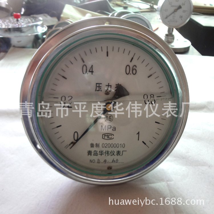 轴向耐震压力表Ytn100-1MPa  抗震压力表 厂家直销 【图】