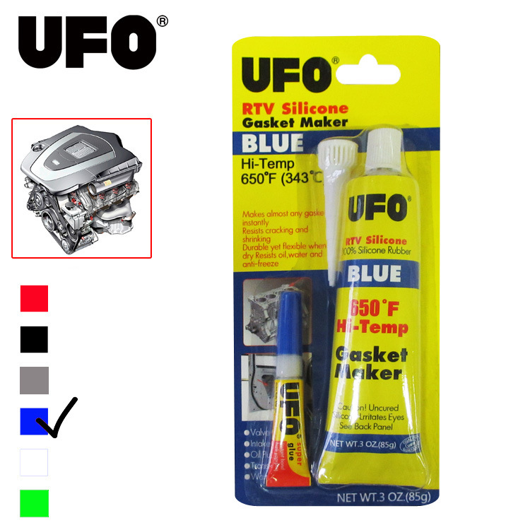 UFO汽车密封胶 蓝胶85g变速箱发动机缸垫胶水 高温胶防水