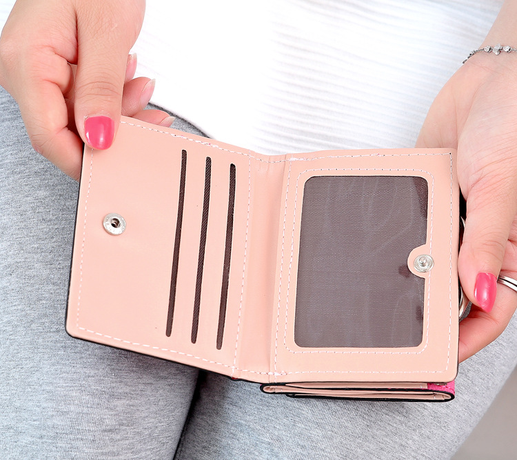 Women's Solid Color Pu Leather Magnetic Buckle Wallets display picture 3