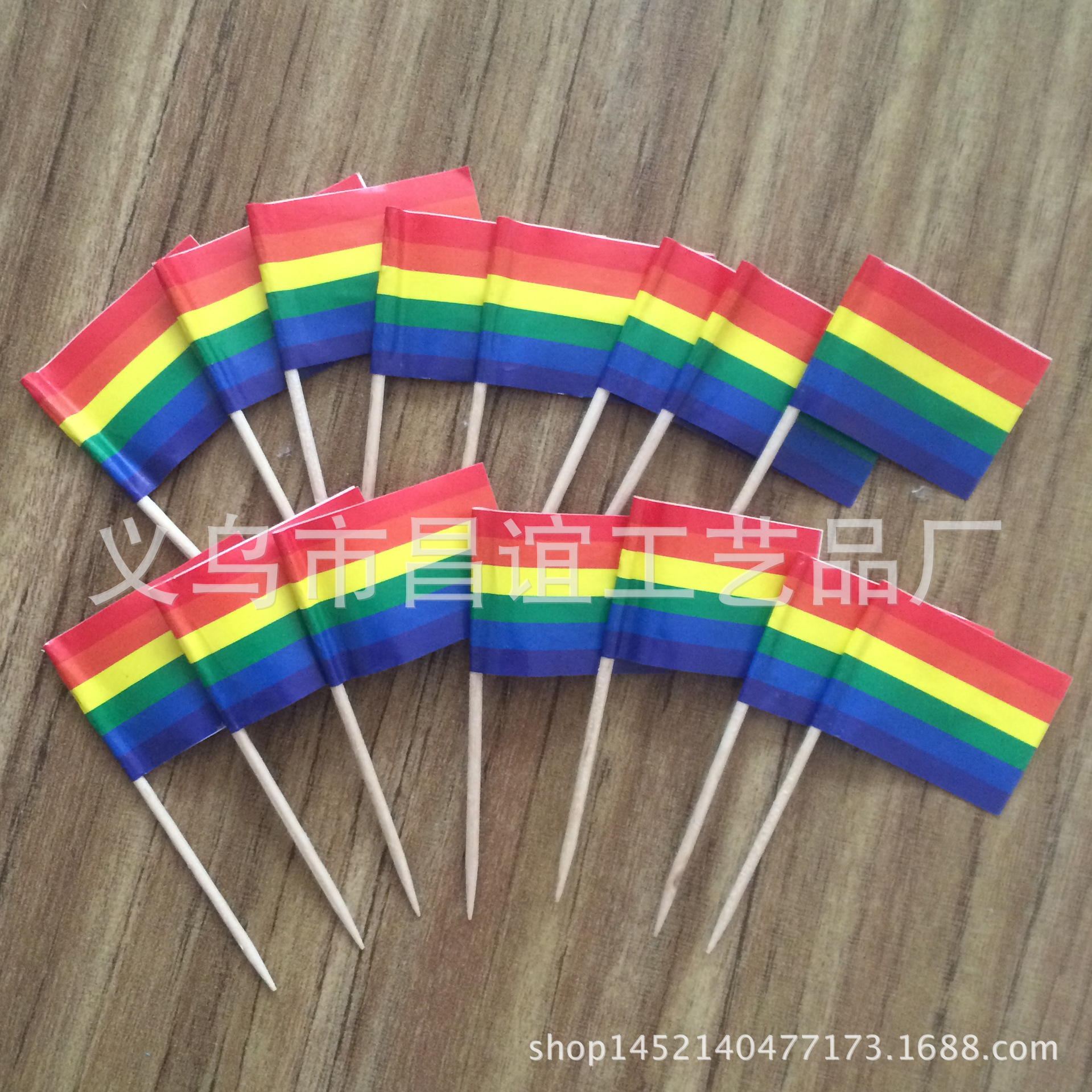 厂家定制 任何尺寸旗签 竹制节日装饰国旗签 Flag toothpicks|ru