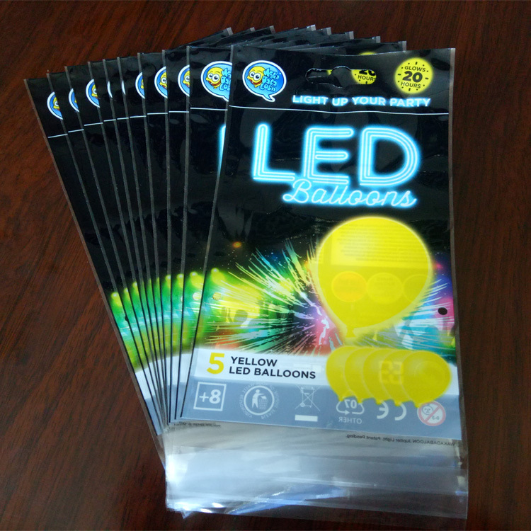 厂家LED灯包装袋 OPP复CPP两边封挂孔袋 卡头自粘袋批发