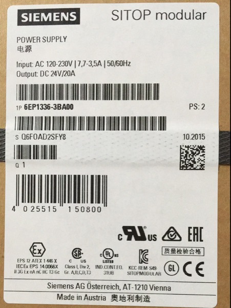 ԭװ6EP1336-3BA00������SITOP��ѹ���ص�Դ24V/20A 6EP13363BA00