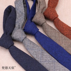 男士領帶休閒韓版6cm羊毛領帶商務正裝窄版英倫時尚直供