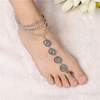 Retro ankle bracelet with tassels, European style, boho style