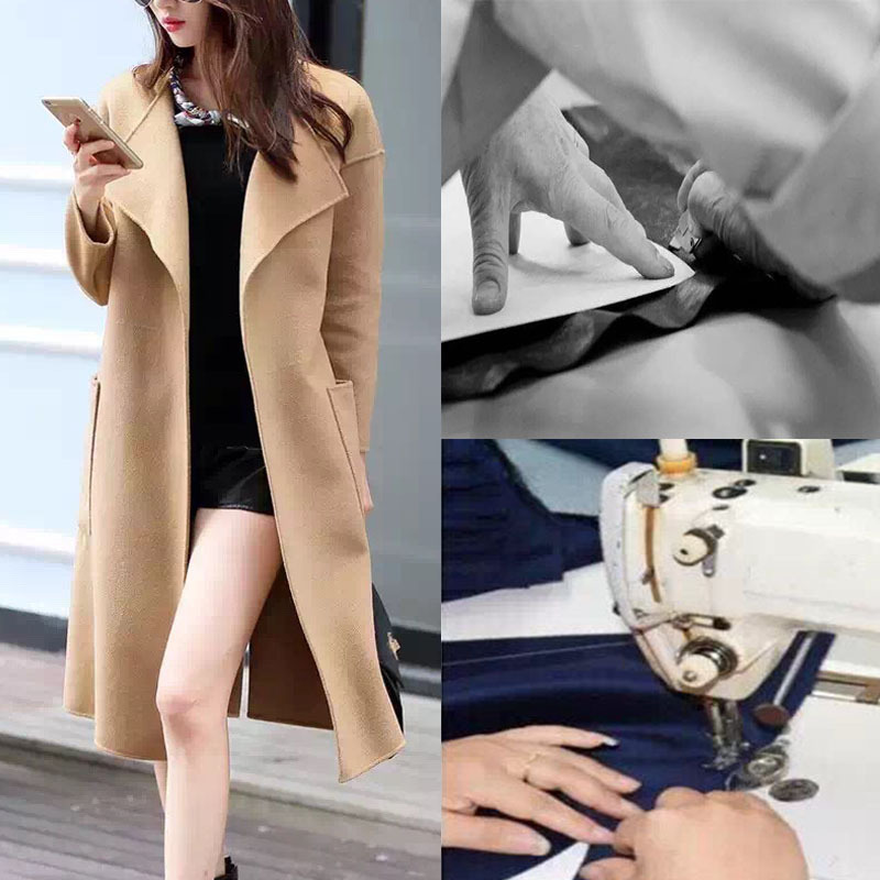 双面女装呢子大衣加工厂小批量羊毛呢大衣代加工贴牌 打版定做|ms