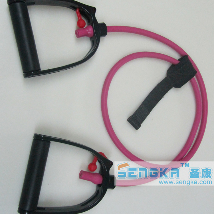 厂家定制健身一字拉力器 可调节普拉提一字乳胶塑身健美器