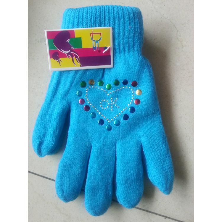 De Punto de fábrica de invierno de doble capa hembra adulta hembra caliente fibra acrílica dedo guantes de perforación en caliente puede ser muestra se puede pedir