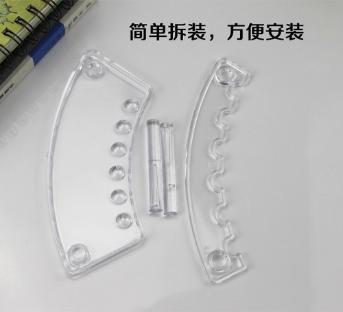 6-position transparent plastic pen holder pen holder eyebrow pencil holder makeup display stand ballpoint pen stationery fan-shaped display stand wholesale