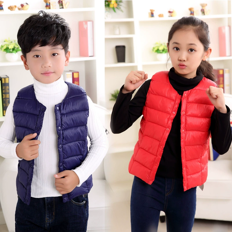 Demi-season children's down jacket, vest, 2017 trend, Korean style, for teenagers, wholesale