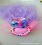 新款发光花环头纱 新娘头纱婚礼长款儿童闪光花环头纱 披纱