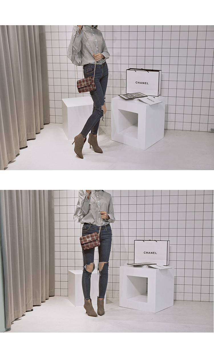 韩版尖头高跟短靴女真皮裸靴秋冬短筒靴子及踝靴冬季细跟高跟鞋_