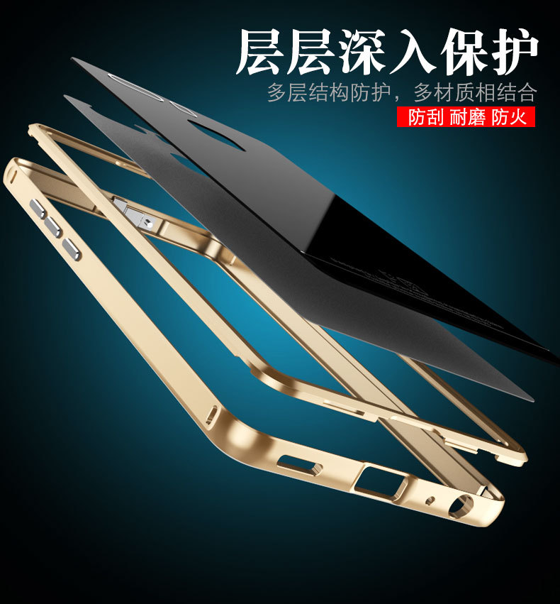 Luphie Aircraft Aluminum Metal Frame 9H Tempered Glass Back Cover Case for Huawei P9