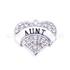 Zinc alloy diamond AUNT Aunt Auntie Heart Find Pendant