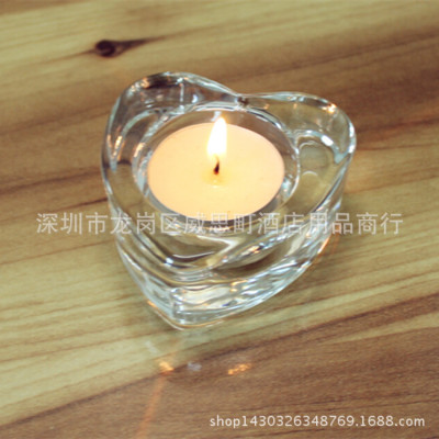high-grade Glass solid Candle Holders romantic Wedding celebration Valentine's Day Dedicated heart-shaped Aromatherapy Candle Holders Gift ideas