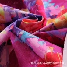 涤纶塔丝隆面料彩色花朵印花布 工厂直销 各类印花涂层滑雪服布
