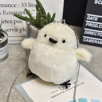 秋冬季迷你企鹅动物手机包新款时尚毛毛手拿女士小鸡小包零钱包|ru