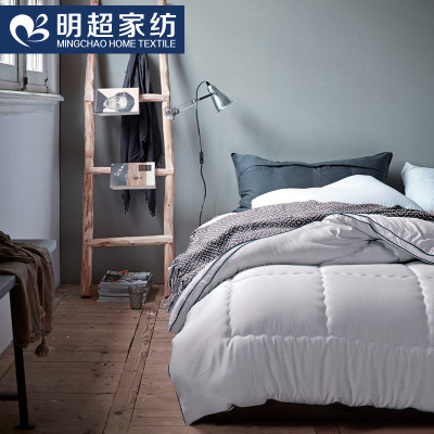 明超家纺 高端纯素灰色被子批发 超柔礼品一件代发加厚棉胎冬被子|ms