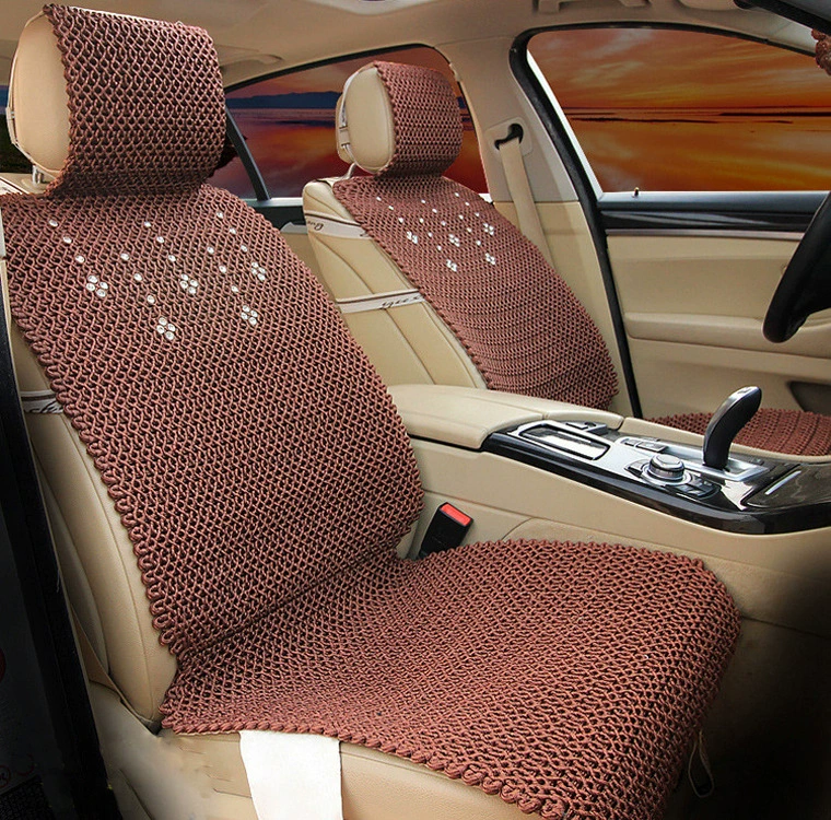 Летняя подушка для автомобильного сиденья Ice Silk ручной работы, имитация машинного плетения, небольшой летний прохладный коврик с восемью символами ручной работы, прямые продажи с фабрики