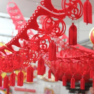 new year decorate Supplies Flannel Blessing Jacquard Spring Festival Festive lanterns Jacquard felt bradford Jacquard