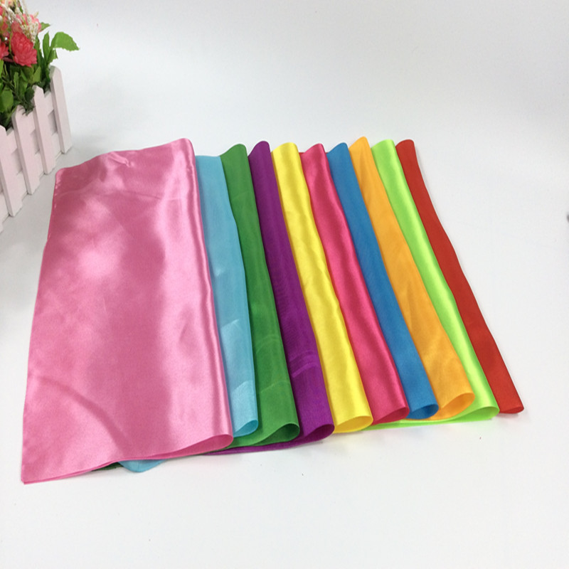 红绸带 腰鼓棒方巾 33*33 舞蹈绸带 安代舞方巾 自产直销