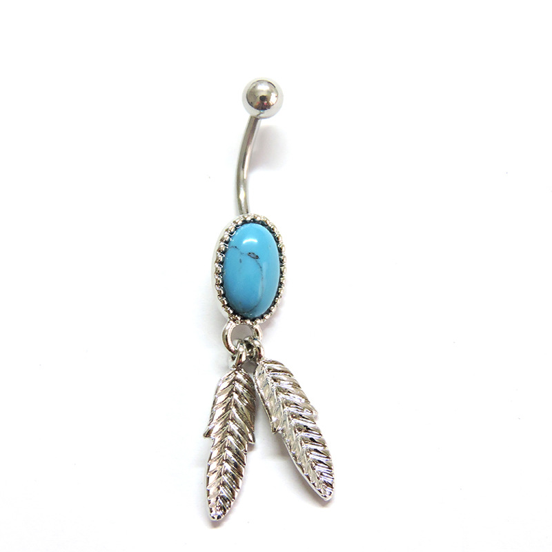 Factory Direct sales turquoise Dreamcatcher navel ring turquoise navel nail belly dance piercing navel ring