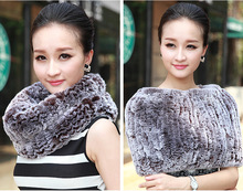 跨境货源獭兔毛围巾套肩冬季女士新款皮草编织披肩脖套两用