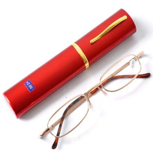 厂家直销便携式中老年人笔筒老花眼镜多种颜色包装老视眼镜