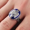 JZ102 DAMON punk vampire diary retro silver green gold stone inlaid diamond ring