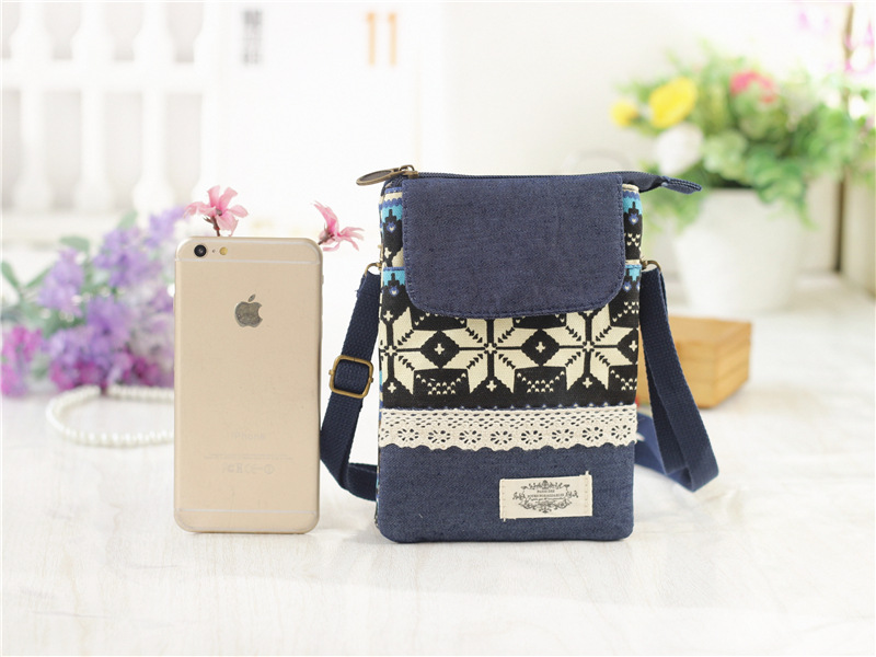 Women's Cotton Geometric Ethnic Style Square Zipper Phone Wallets display picture 19