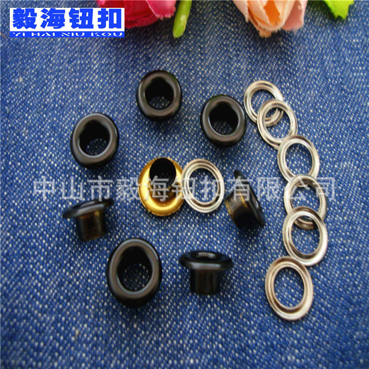 高档金属篷布扣眼铜气眼黑色鸡眼扣 烤漆汽眼鞋扣 衣服装饰空心扣