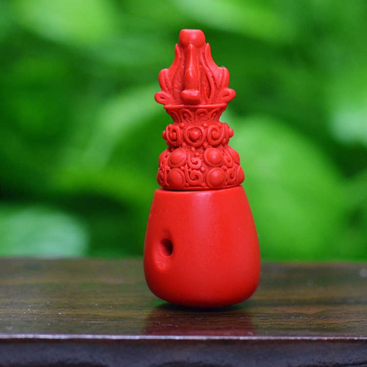 436085 水滴三通 朱砂三通佛头 三通饰品配件