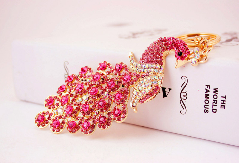 56g Weight Travel Occasion Alloy, Metal Material Animal Pattern Unisex Gender Dark Blue, Lake Blue, Pink, Purple, Blue, Yellow Color Chinese Style Creative Cute Diamond Keychain 3