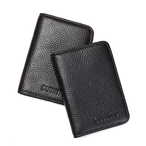 GUBINTU International Trade Calfskin RFID Card Holder Ultra-Slim Anti-Magnetic Anti-Scanning Genuine Leather Card Case Bank Card Credit Card Holder