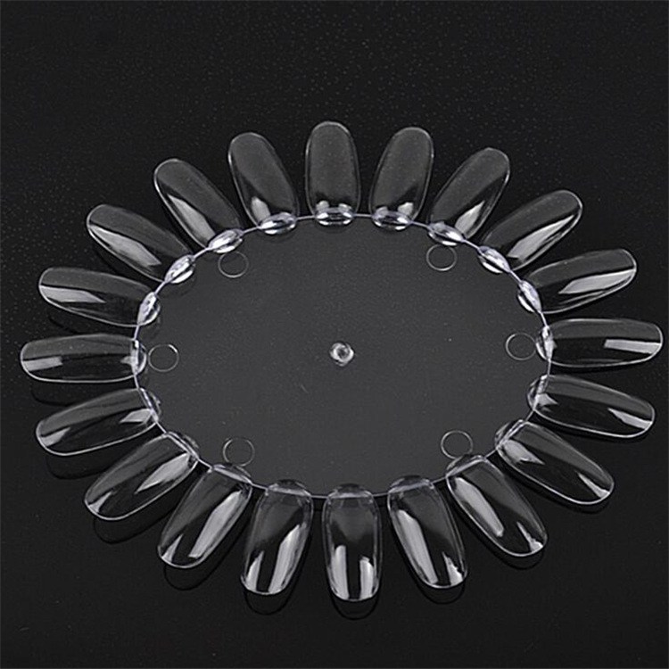 Tarjeta de color de uñas al por mayor Oval 20 color tarjeta de color de uñas color transparente natural tarjeta de color de molde de uñas