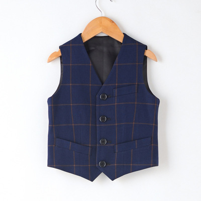 男童礼服马甲套装花童男孩主持人儿童马夹西装表演大童钢琴演出服|ms