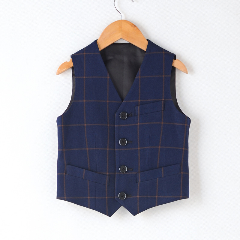 男童礼服马甲套装花童男孩主持人儿童马夹西装表演大童钢琴演出服|ms