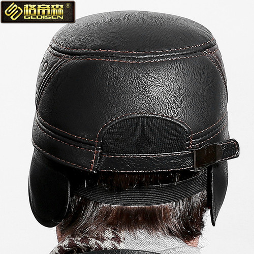 Elegant European and American Fashion Men's Duckbill Cap Flat Cap with Fleece Warm Hat Import Leather Hat Amazon AliExpress