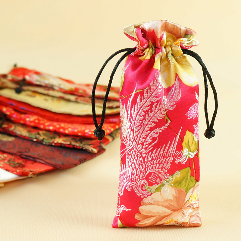 16CM加厚梳子袋子精品礼品袋佛珠棉布口袋移动电源袋束口拉绳抽绳