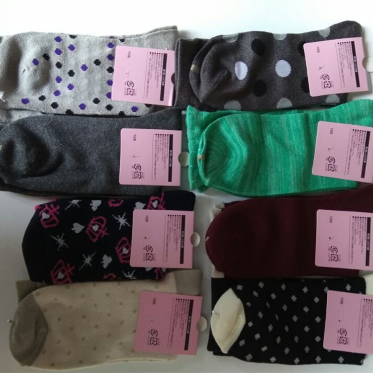 批發純棉原單外貿女襪10分樁 花色好看  出口日本原單女襪全棉