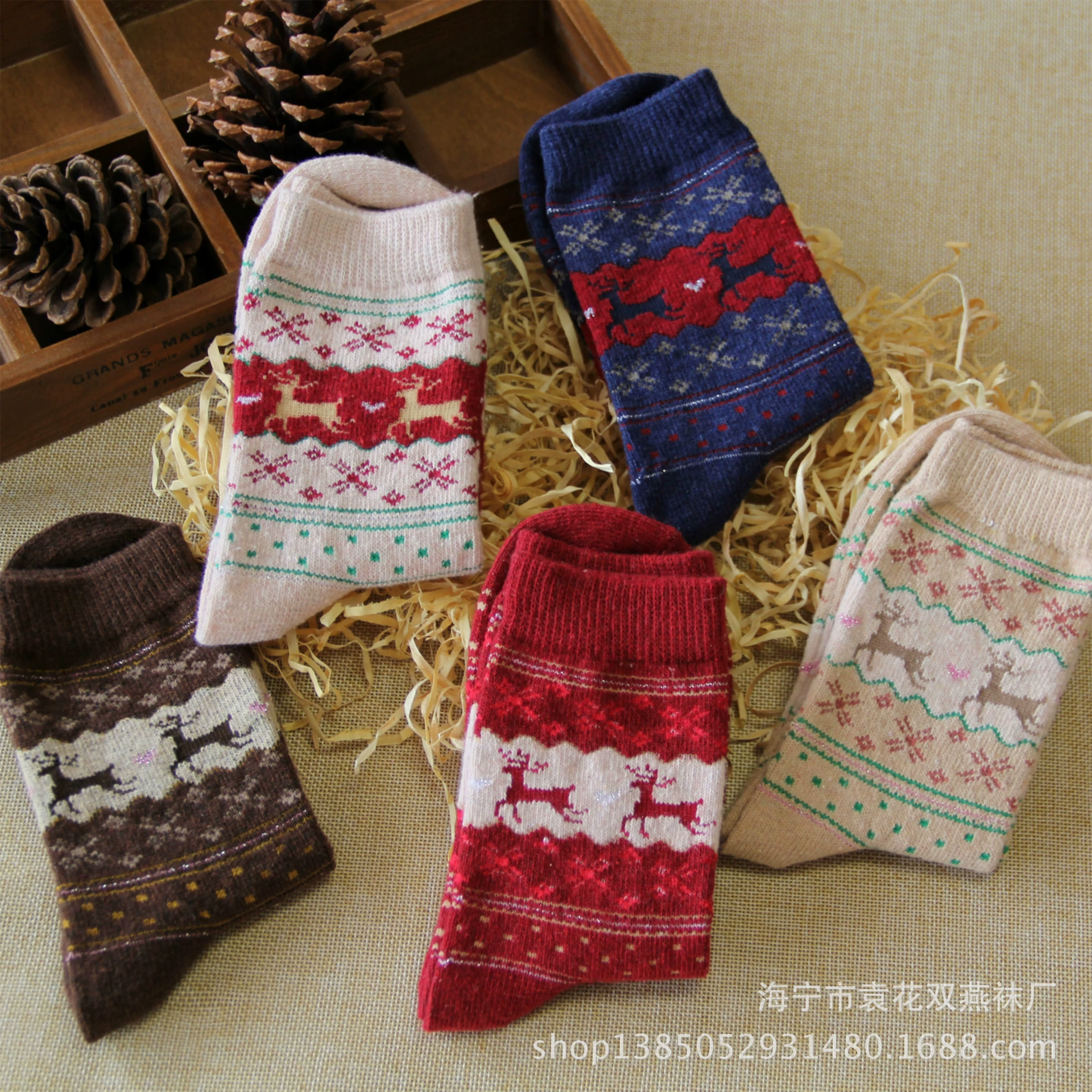 Демисезонные Woolen тёплые Cartoon колготки до колена, средней длины