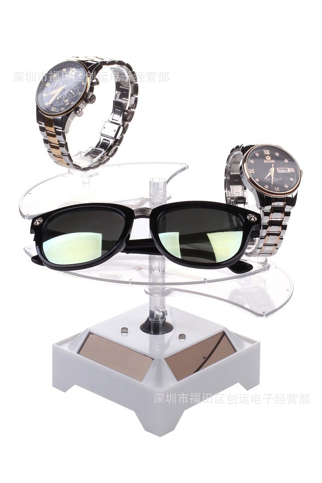 太阳能展示台 旋转展示架 珠宝首饰架 手表展示架 眼镜架