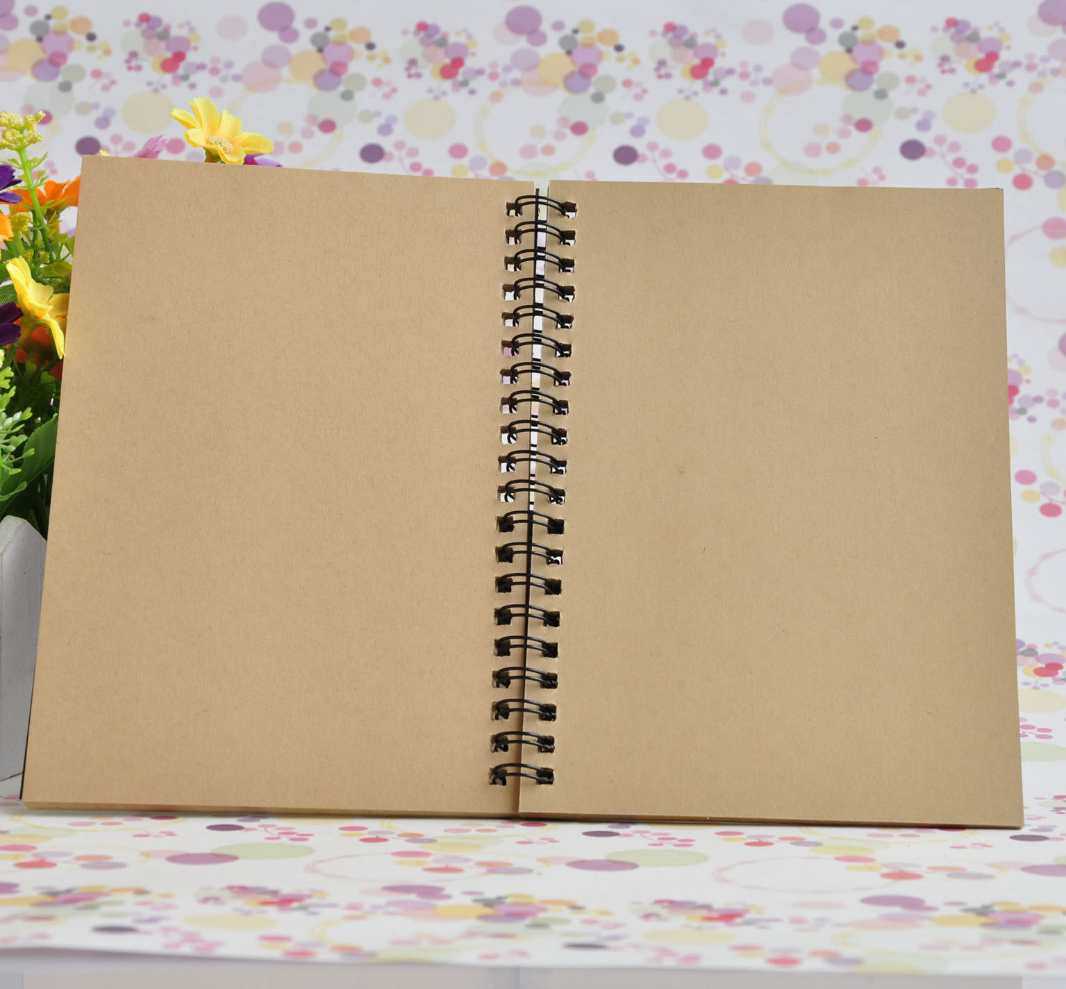 Stock coil book wholesale vintage kraft paper simple blank notepad plain graffiti sketch diary