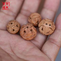 Tao Wood Elephant Bead DIY Accessory Decorations Bracelet Necklace Pendant Hook Pendant Necklace Decorated Round Beads Scattered Beads