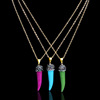 Accessory, multicoloured turquoise pendant, necklace, suitable for import, European style