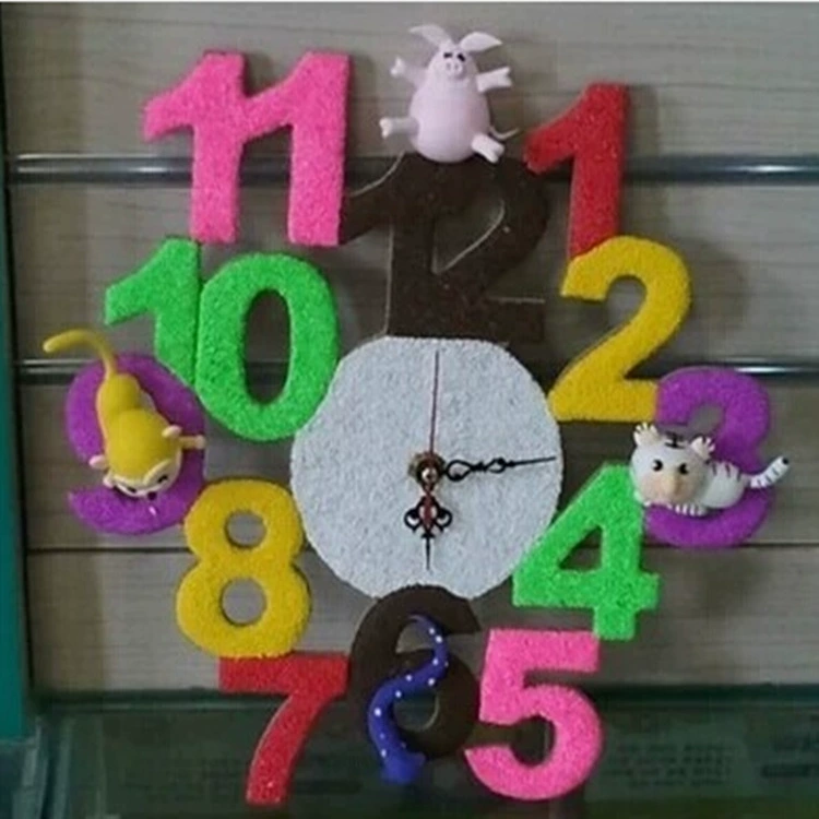 Ручной работы DIY Снежинка глина жемчужная грязь ультра легкий глина дерево белый эмбрион цифровые часы модель циферблат