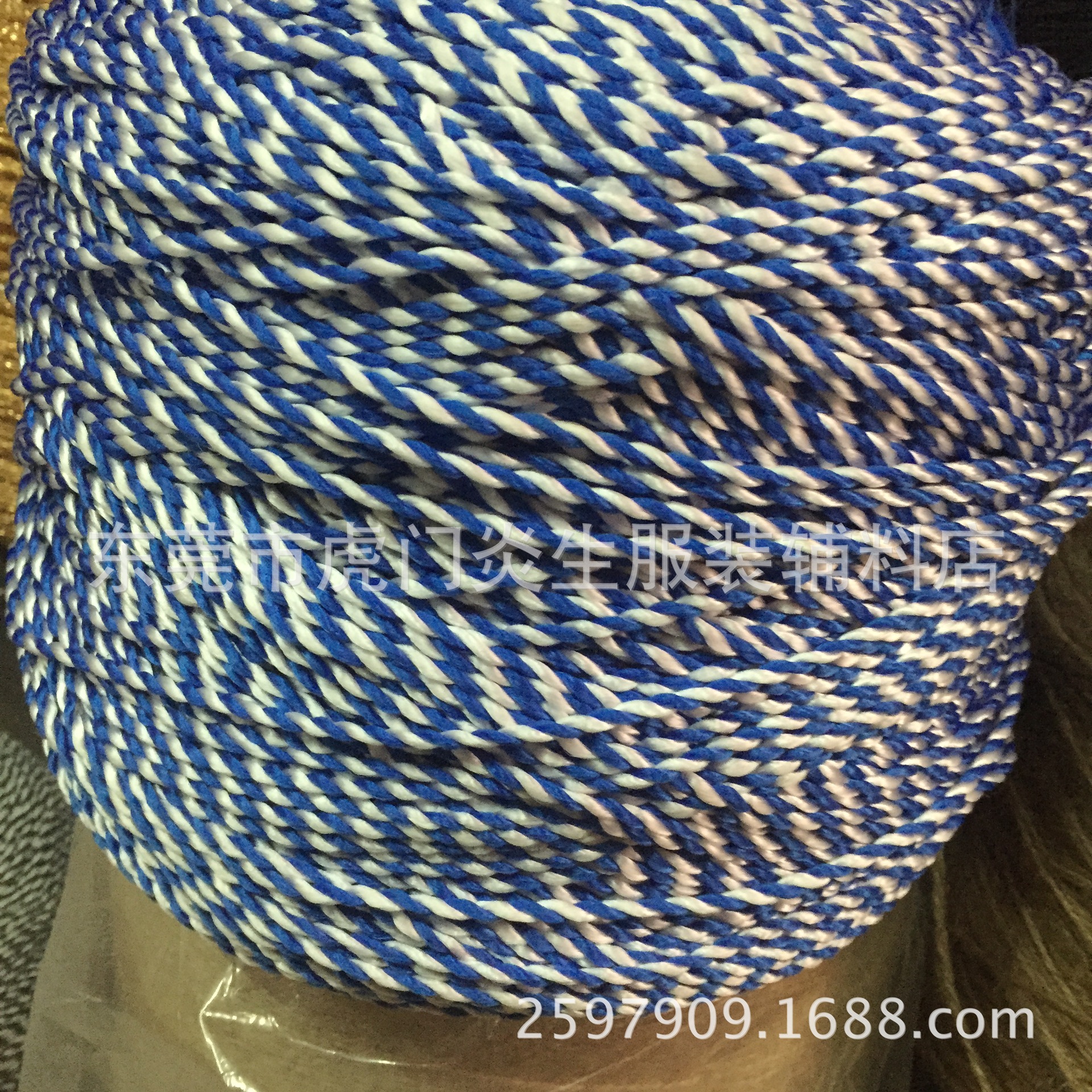 厂家直销PP蓝白混色间色绳 贺卡 礼品 包装绳 吊牌线绳